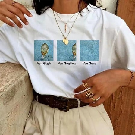 Unisex Baskılı Oversize Thirt  Beyaz