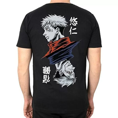 Unisex Bisiklet Yaka Baskılı Oversize Thirt  iyah