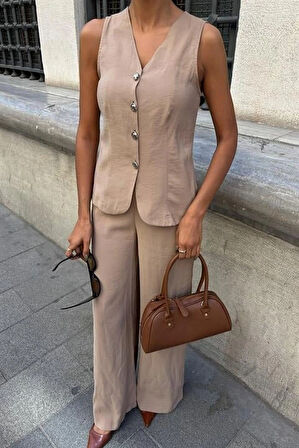 Arkası Bağcıklı Yelek Plazza Pantolon odal Takım 1020208