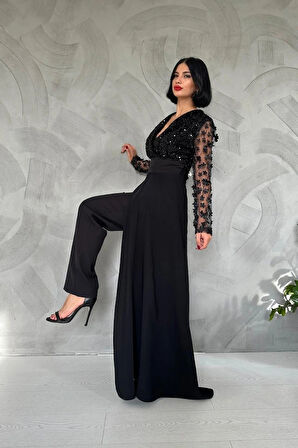 iyah Kolları Tül Etekli Tulum