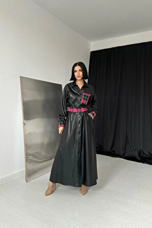 iyah Garnili Etekli Deri Takım