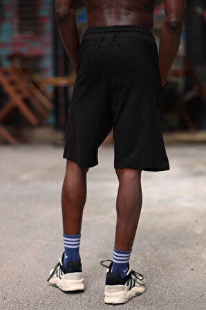 Erkek İki İplik Cepli Şort  iyah