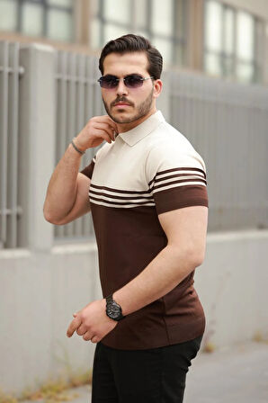 Erkek Yakalı Parça Renk Kısa Kollu Tshirt