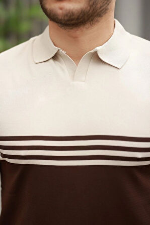 Erkek Yakalı Parça Renk Kısa Kollu Tshirt