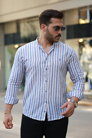 Erkek Hakim Yaka çok Renkli Gömlek