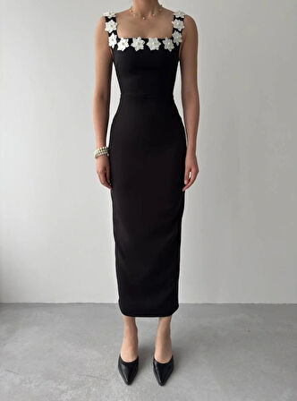 Mıng Çiçek Detaylı Elbise