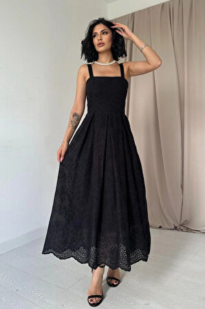 iyah Askılı Aparatlı Brode Elbise