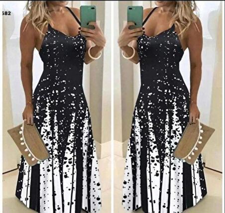 Kadın uprem Kumaş Dijital Baskılı Elbise