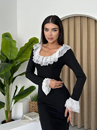 Belfast Dantel Yaka Elbise