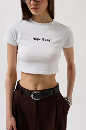 Nepo Baskılı Crop TShirt