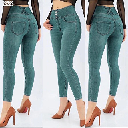 Yüksek Bel ikralı Jean Pantolon 90 Cm
