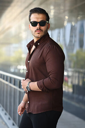 Erkek Uzun Kollu Regular Sofya Keten Gömlek