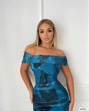 Kadın adonna Yaka Tül Elbise