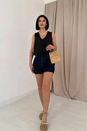 iyah ıfır Kol Brode Bluz