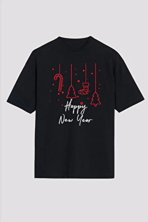 Happy New Year Baskılı Tshirt  iyah