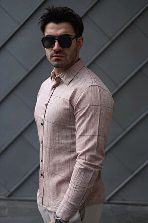 Erkek Pamuklu Keten Kumaş Gömlek