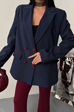 TASARI CEKET KAPLAA DÜĞELİ  Lacivert