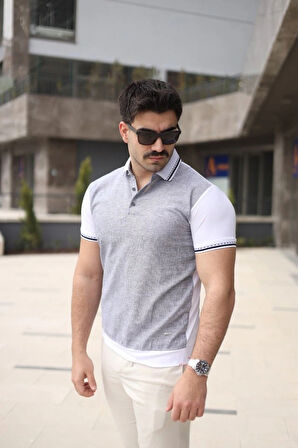 Erkek Polo Yaka Fermuar Detaylı Tişört