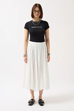 Baskılı Likralı Crop TShirt