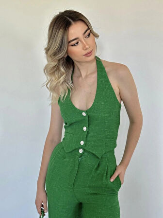 Yeşil Yelek Ve Pantolon Takım