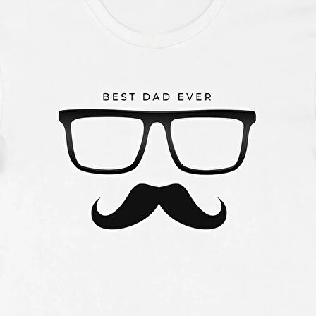 Babalar Günü Baskılı Tshirt  Beyaz