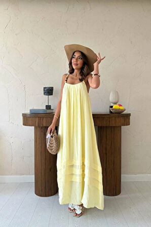 arı Askılı üslin Elbise