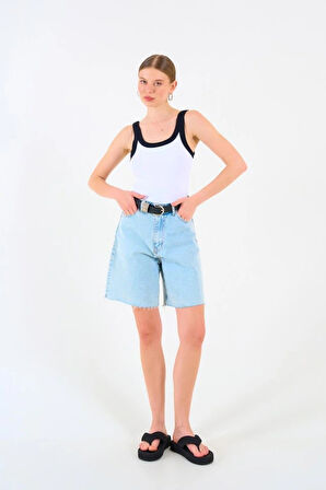 İki Renkli Atlet  Beyaziyah