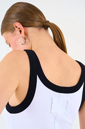 İki Renkli Atlet  Beyaziyah