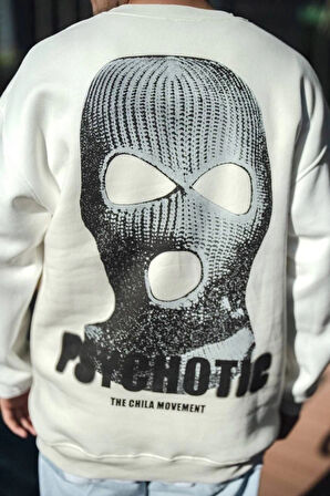 Kışlık Bisiklet Yaka Baskılı weathirt  Beyaz