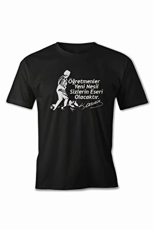 24 Kasım Öğretmenler Baskılı Tshirt  iyah