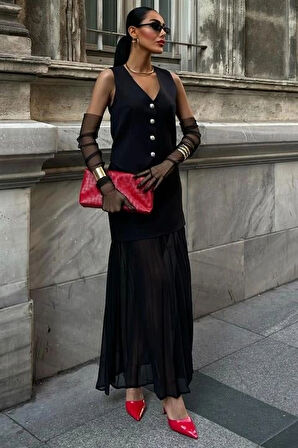 Yelek Ve Pilise Etekli Premium Takım 10096