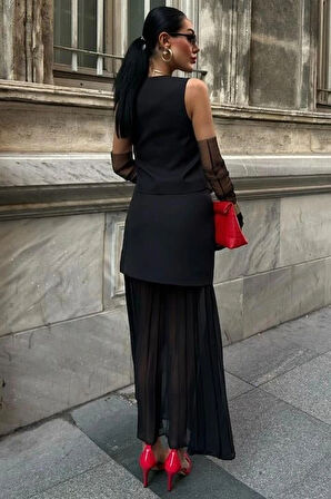 Yelek Ve Pilise Etekli Premium Takım 10096