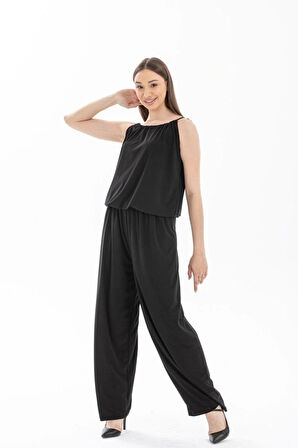 Kadın Rahat Kesim Askılı Bol Paça andy Kumaş Fırsat Ürün TulumElbise