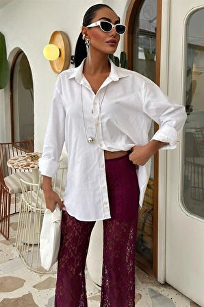 İçi Astarlı Dantel Pantolon 0081