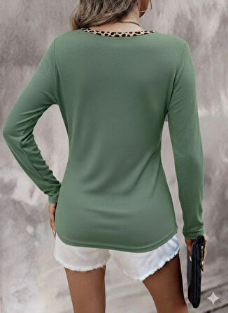 Kadın Uzun Kollu V Yakalı Kaşkorse Bluz