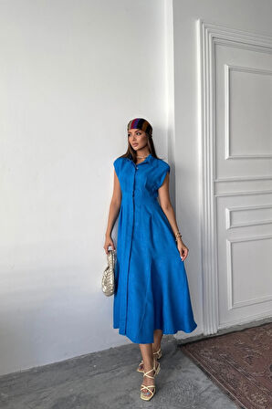 JAKARLI KETEN ELBİE ÖNDEN YIRTMAÇLI CEPLİ  aks