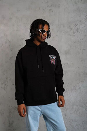 Erkek CHOO BOY Baskılı Kapüşonlu weat  iyah