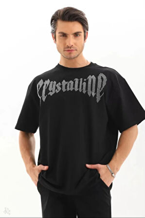 Unisex Oversize Taşlı Thirt  iyah