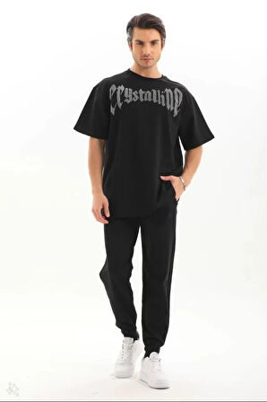 Unisex Oversize Taşlı Thirt  iyah
