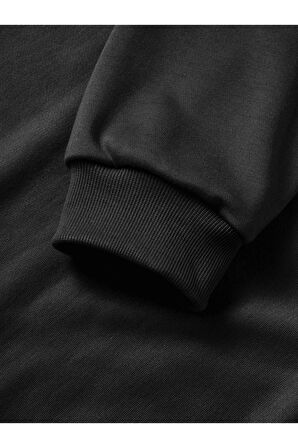 10 Kasıma Özel Üç İplik Kapşonlu Baskılı weathirt  iyah