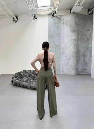 230 Gr Poly Viscose Full Lycra Pi̇leli̇ Palazzo Pantolon