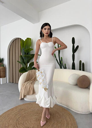 Dominic Eteği Büzgülü idi Boy Elbise