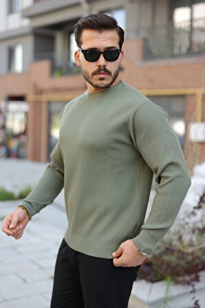 Erkek Selanik Örme Bisiklet Yaka Triko