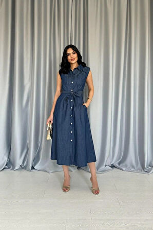 avi Tencel Çıtçıtlı Elbise