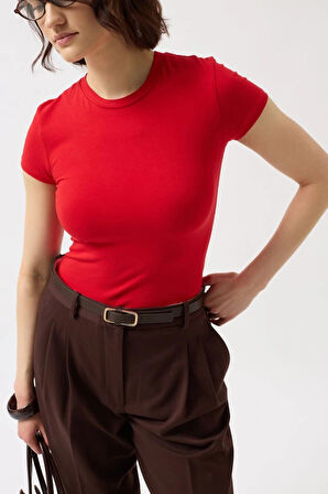 Likralı Basic TShirt