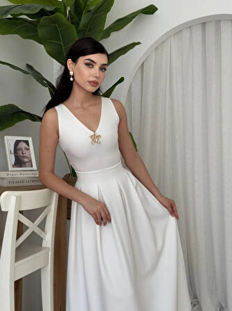 ate Yıldız Detaylı Elbise