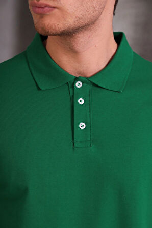 Erkek lim Fit Pamuklu Yumuşak Doku Nefes Alan Kumaş Yakalı Tişört