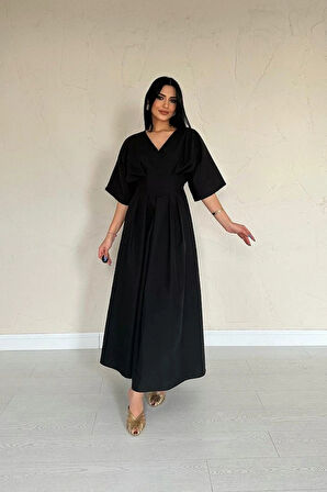 iyah Pileli Uzun Elbise