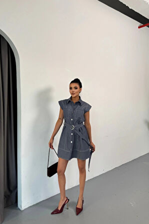 GÖMEK EBİE KOUZ TENCE KUMAŞ  Mavi