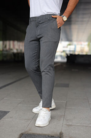 Erkek Slim Fit Likralı Gabardin Pantolon